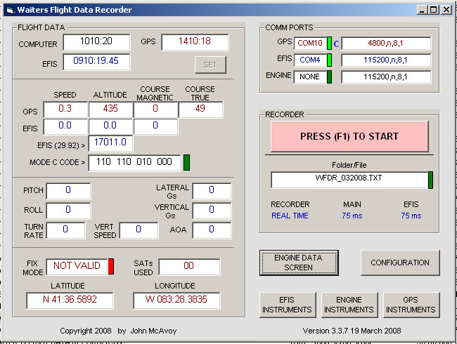 EFIS Record MAIN Page